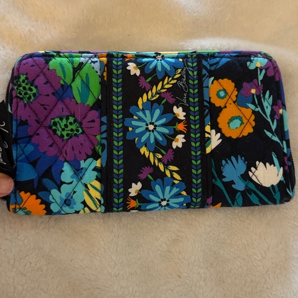 Vera Bradley Blue and Orange Floral Wallet - Picture 2 of 8